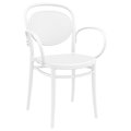 Compamia 17.3 in. Marcel XL Resin Outdoor Arm Chair, White ISP258-WHI